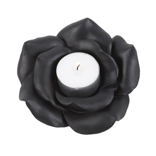 Black Rose Tealight Candle Holder