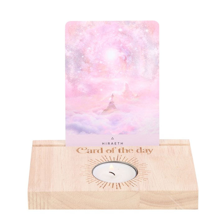 Card of the Day Natural Tarot Stand & Tealight Candle Holder