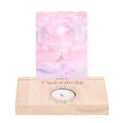 Card of the Day Natural Tarot Stand & Tealight Candle Holder