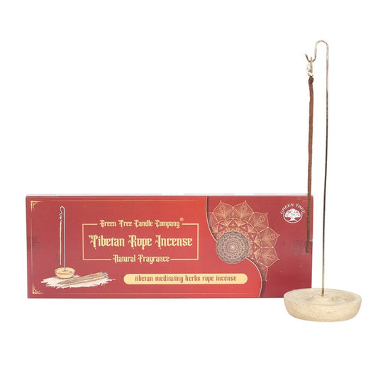 Tibetan Rope Incense With Holder - Meditating Herbs