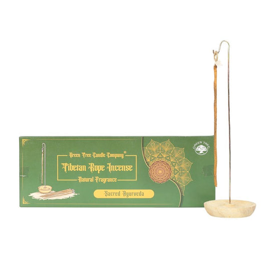 Tibetan Rope Incense With Holder - Sacred Ayurveda