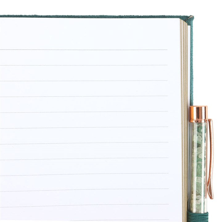 Book of Abundance Journal With Green Aventurine Pen
