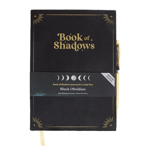 Book of Shadows Journal With Black Obsidian Pen