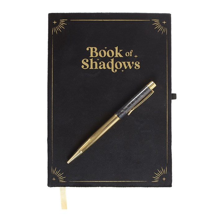 Book of Shadows Journal With Black Obsidian Pen