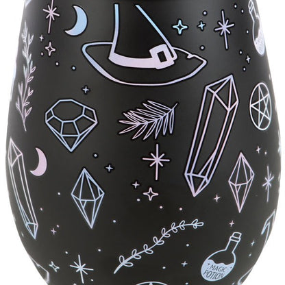 Stemless Glass Wine Cup - Crystal Witch