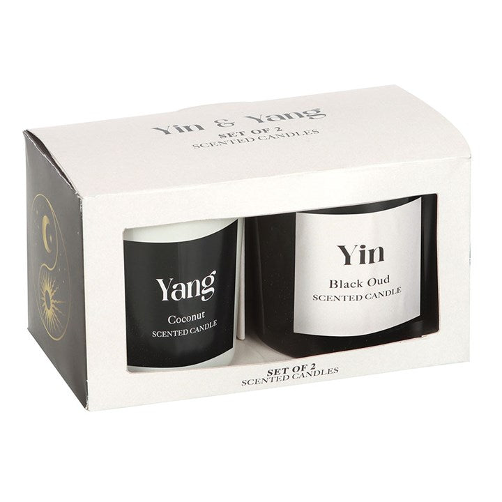 Yin Yang Black Oud and Coconut Candles (Set of 2)