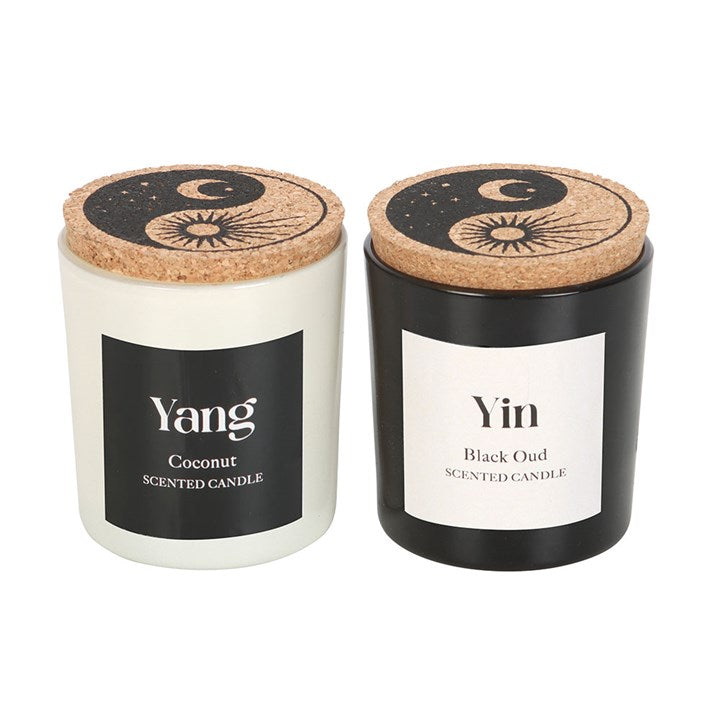 Yin Yang Black Oud and Coconut Candles (Set of 2)