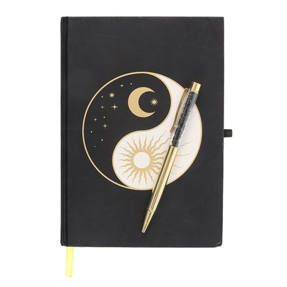 Yin Yang Notebook With Black Obsidian Pen