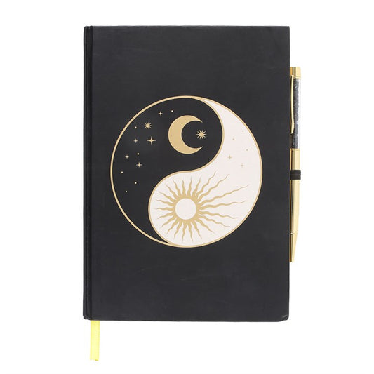 Yin Yang Notebook With Black Obsidian Pen