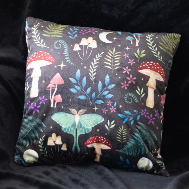 35cm Square Dark Forest Print Cushion