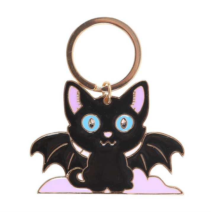 In My Witch Era Bat Cat Enamel Keyring