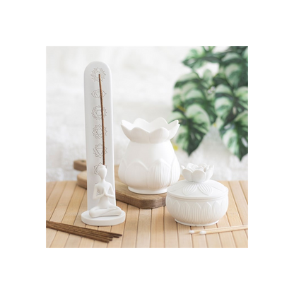 White Lotus Flower Trinket Box