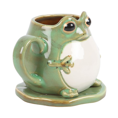 The Daring Toad Mug and Lily Pad Saucer