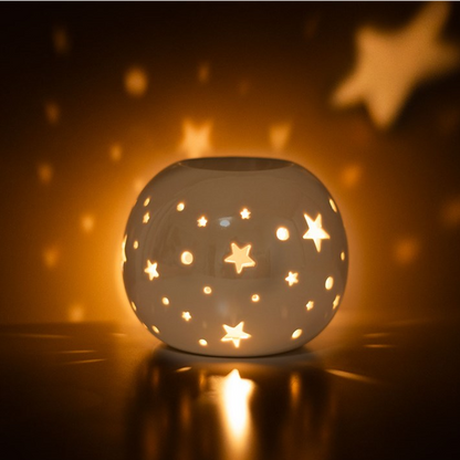 White Iridescent Star Oil Burner