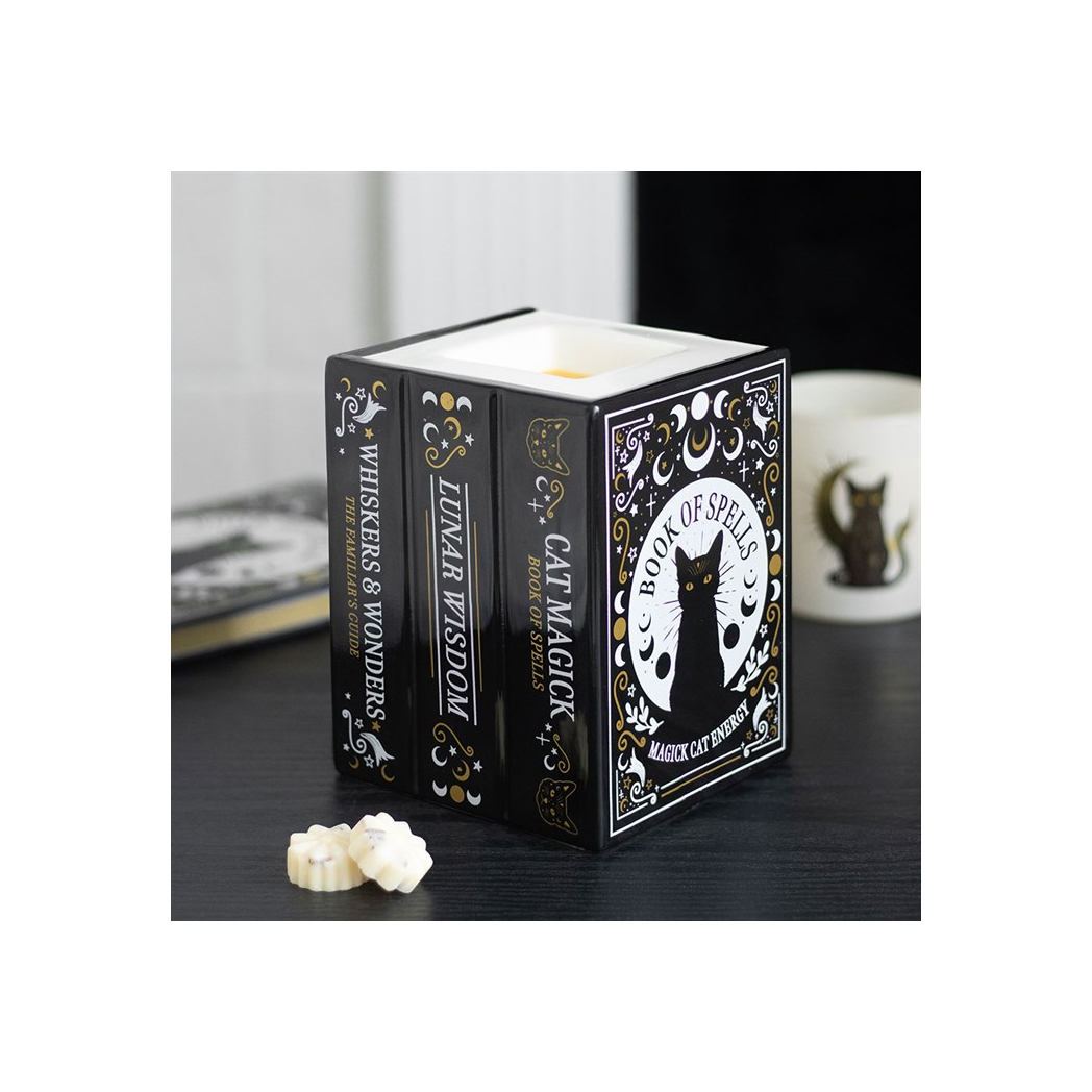 Black Cat Book of Spells Oil Burner