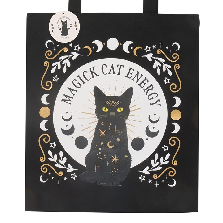 Black Magick Cat Energy Tote Bag
