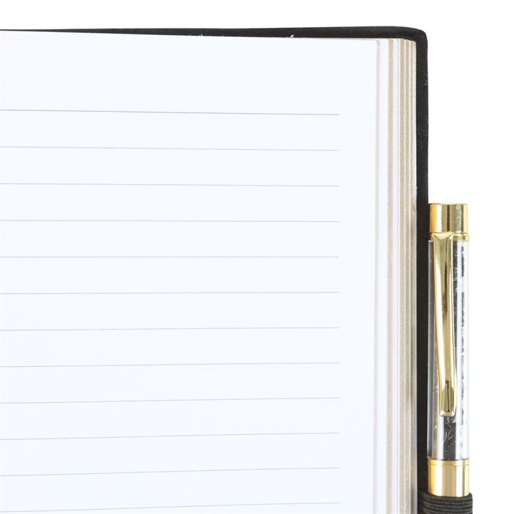 Astrology Wheel Notebook with Black Obsidian Pen (A5)