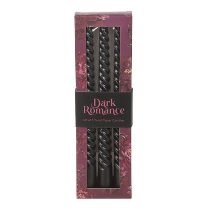 Dark Romance Twisted Taper Candles (Set of 3)