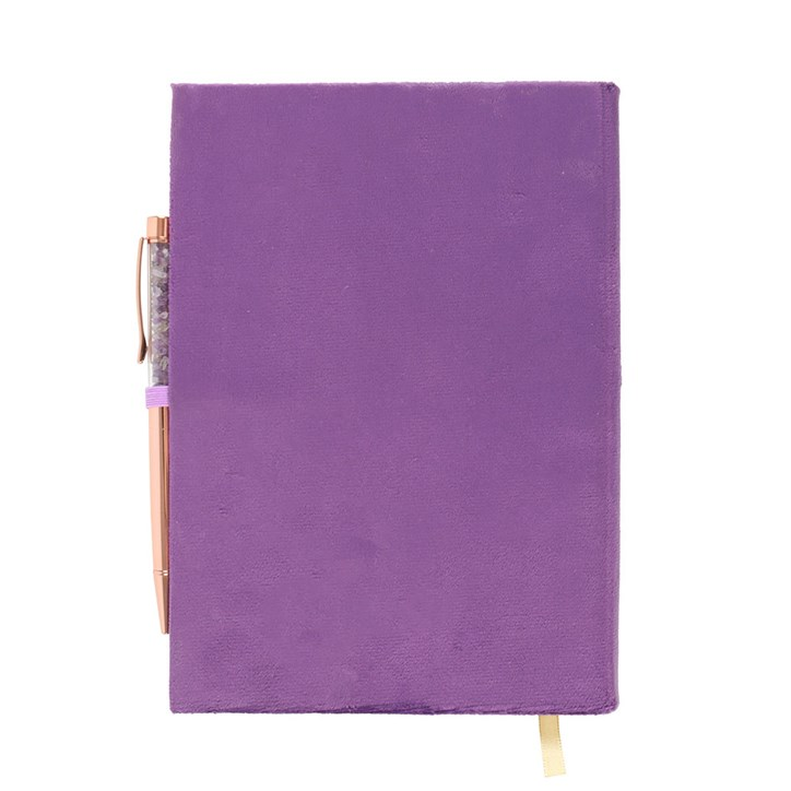 Book of Spells Notebook with Amethyst Crystal Pen (A5)