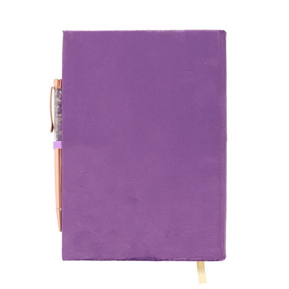Book of Spells Notebook with Amethyst Crystal Pen (A5)