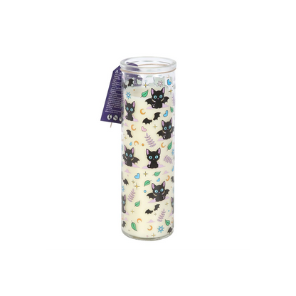 Cute and Creepy Cat Print Lavender Tube Candle