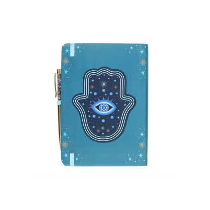 Hand of Hamsa Notebook with Crystal Chip Pen (A5)