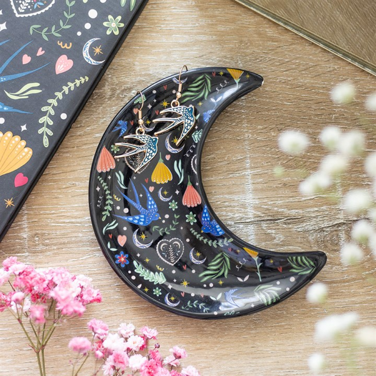 Midnight Bloom Moon Trinket Dish