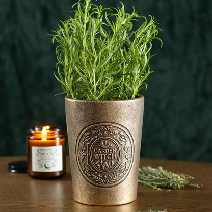 Garden Witch Bronze Terracotta Plant Pot (by Lisa Parker)