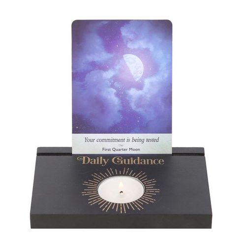 Daily Guidance Black Tarot Stand & Tealight Candle Holder