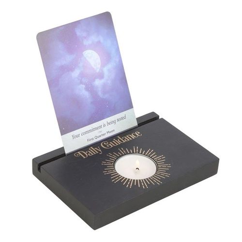 Daily Guidance Black Tarot Stand & Tealight Candle Holder