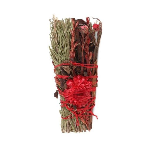 6in Ritual Wand - Rosemary, Yerba Santa Sage & Red Flowers